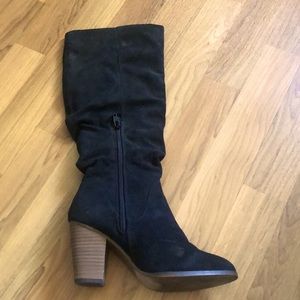 Over the knee suede boots